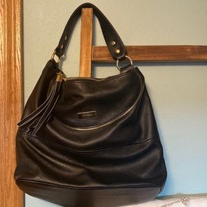 ONNA EHRLICH Rachel Black Zippered Hobo Handbag. Never used.
